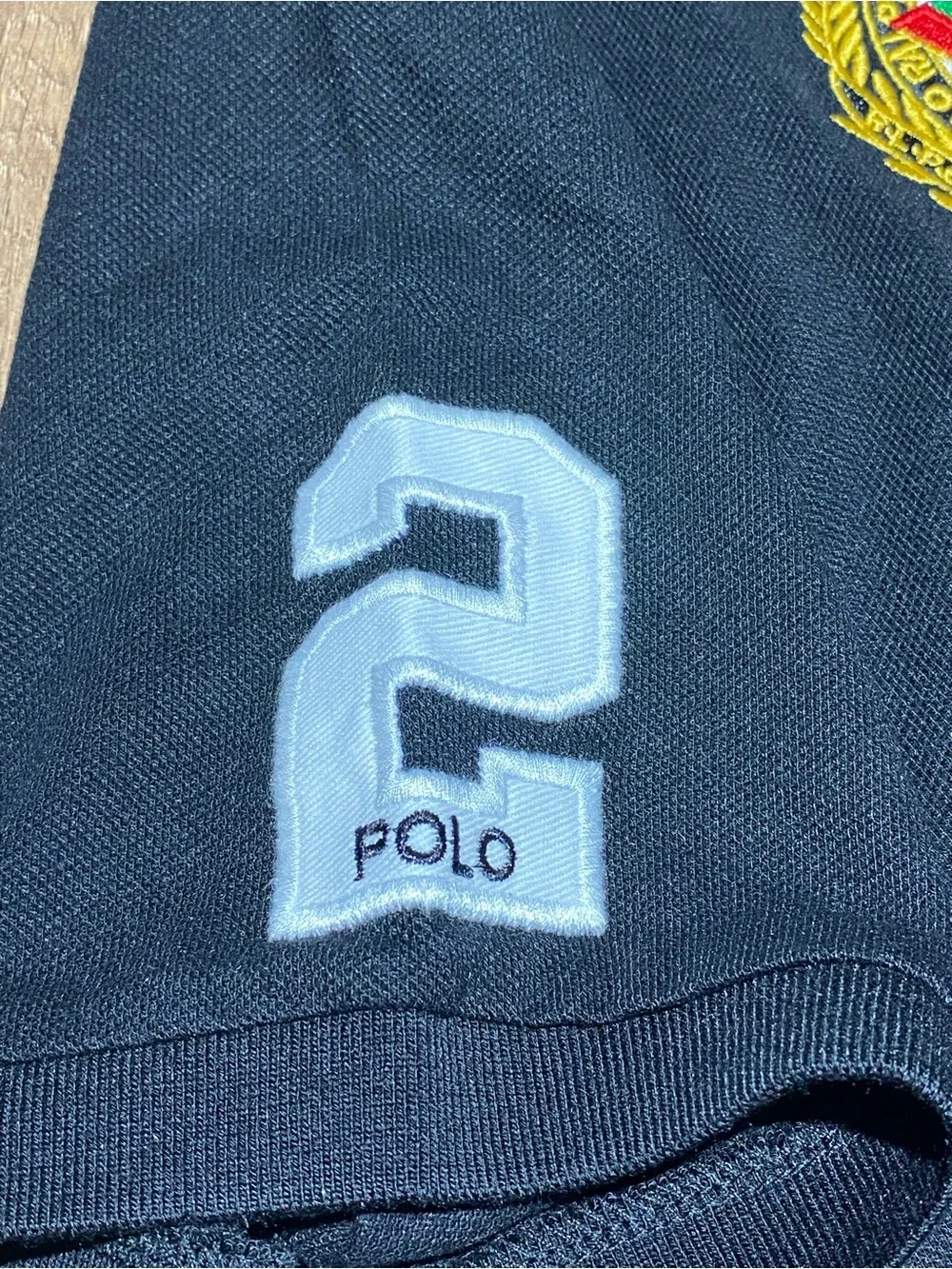 Ralph Lauren Polo Black and Gold Dubai Quarter Button Up Polo Shirt Brand New